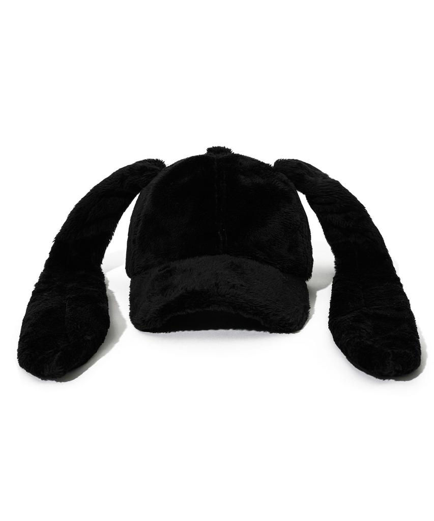Bieseulaebis Bunny Ear Pow Fur Cap Black