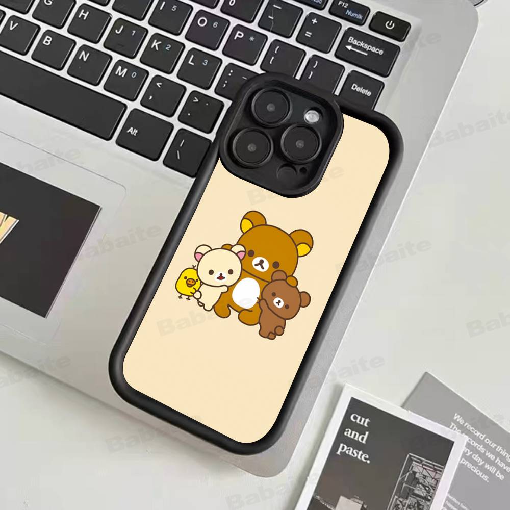 Cartoon Rilakkuma Bear Phone Case For iPhone 17 16 15 14 13 12 11 Air Plus Pro Max Soft Back Cover