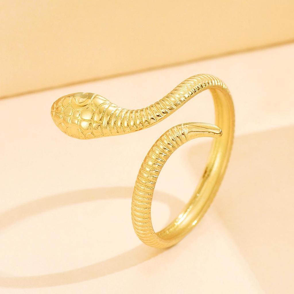 Adjustable Stainless Steel Snake Ring - Punk Style for Women