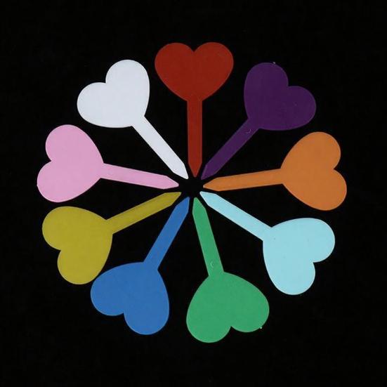 100 Stück Herzform Pflanzenetiketten Wasserdichte Gartenetiketten Wiederverwendbare Kunststoff Pflanzenstecker für Pflanztöpfe Blumenbeete Kräutergärten