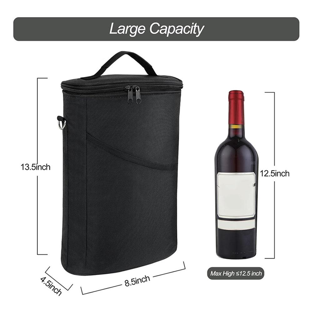 NEW Two Bottle Wine Totes Bag Cooling Case Insulated Thermal Wine Carrier for Travel Fishing Beach Outdoor Camping Accessories