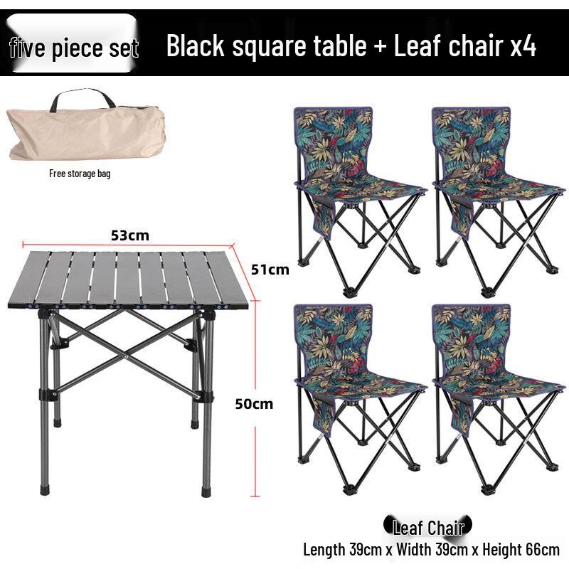 ZISIZ Portable Camping Picnic Table and Chairs Set