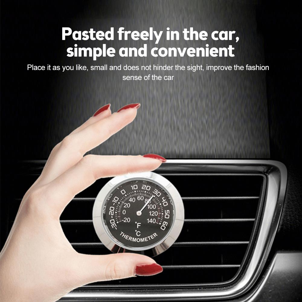 Mini Thermometer Hygrometer Mechanical No Battery Analog 37mm Car Temperature and Humidity Gauge with Paste Sticker