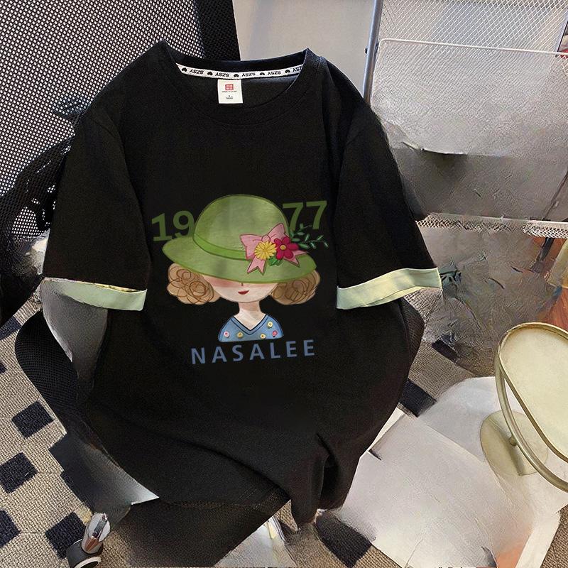 New Chinese-style Short-sleeved T-shirt with A Large Back Collar