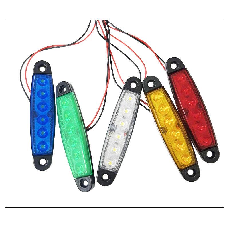 12V/24V 6-LED Yellow Side Warning Lights for Trucks, Lorries, and Boats
