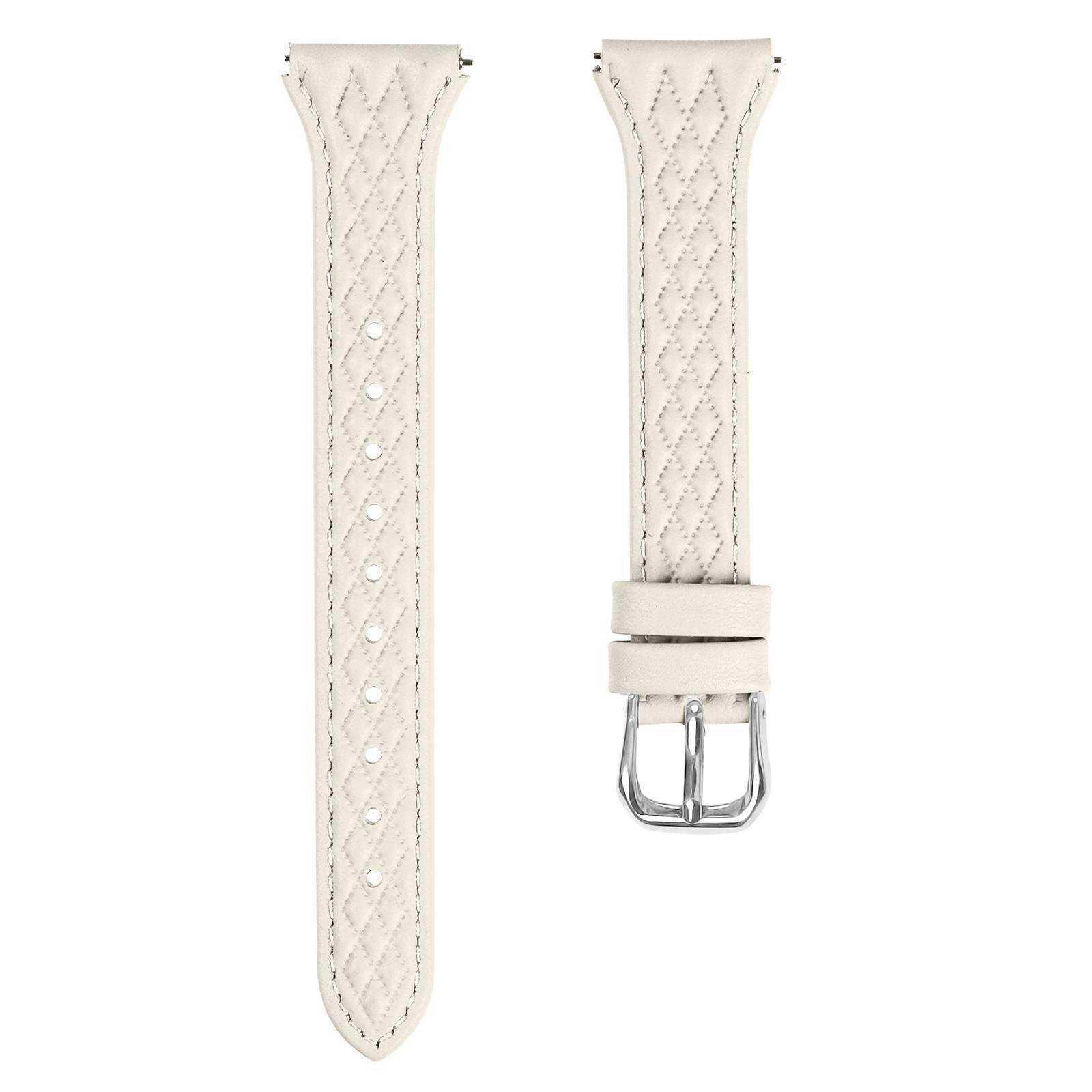 

For Garmin Vivomove 3/GarminMove 3 Watch Strap Top-Layer Cow Leather Watchband Apricot