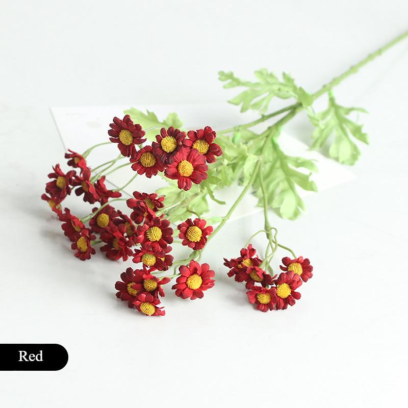 55СМ Ромашка Искусственный Цветок Скандинавский Декор Маленькое Украшение Маргаритка Обеденный Стол Маленький Свежий Шелковый Цветок Цветочная Композиция красный