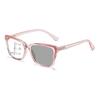 Fashion Square Full-Frame Photochromic Multifocal Reading Glasses Neutral Style High-Definition Blue Light Blocking Glasses +4.0