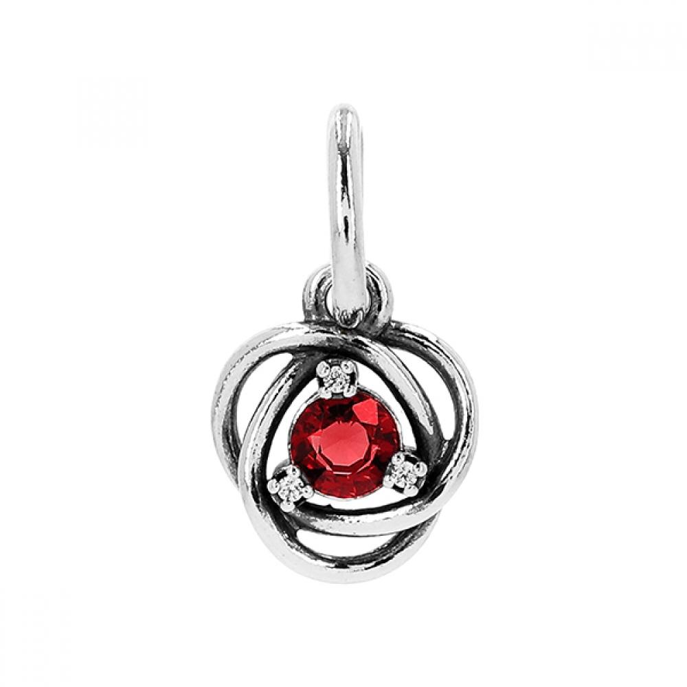 

PAndora 793125c07 July Birthstone True Red Eternity Circle Pendant And Dangle Silver Charm 793125C07