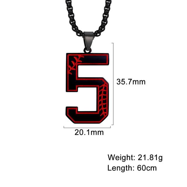 My Shape Baseball Pattern Number Pendant Necklace For Men Sport Basketball Figure Stainless Steel Necklaces Fashion Male Jewelry