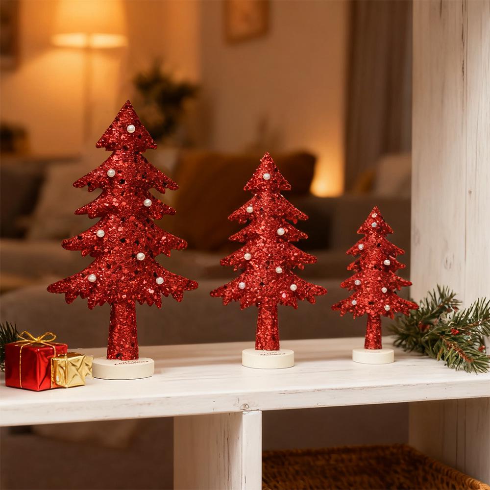 Mini Sınır Ötesi Kumaş Yılbaşı Ağacı Süsü - Masaüstü Dekorasyonu & Hediye