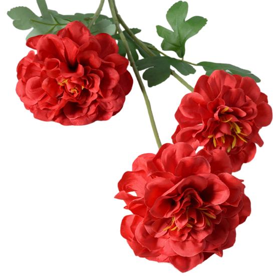Artificial Geranium Flowers UV Resistant Faux Silk Geranium Flower Bouquet with 3 Heads Blooms for Home Kitchen Garden Table Centerpiece Outdoor красный