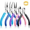 5-Piece Jewelry Pliers Set With Brass Ring, Precision Tools For Jewelry Making, Beading & Repair