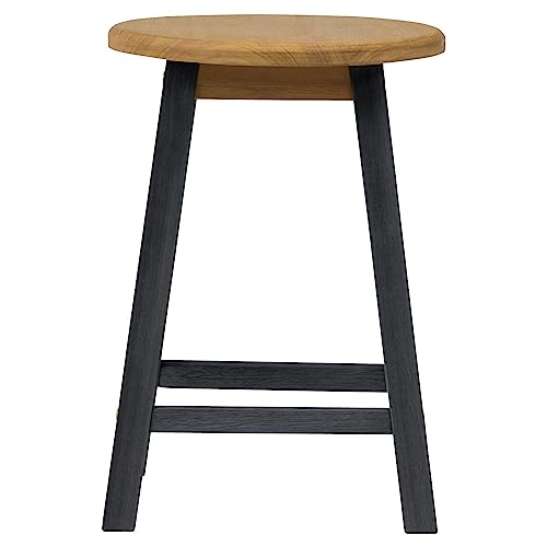 Takasho Mariewood Stool Noir, Natural Eucalyptus Wood, MWF, Flower Stand, Garden Chair, Garden Table, Durable Eucalyptus Wood, MWF-26CCG