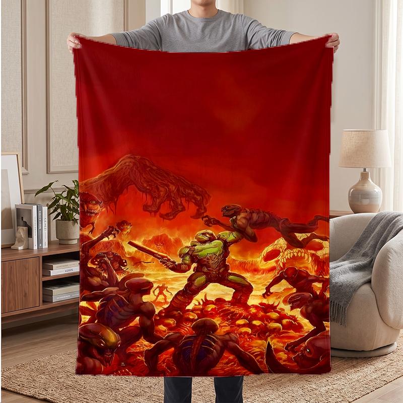 Doom Weiche Warme Flanelldecken Bequeme Decke für Heimdekoration Geschenke
