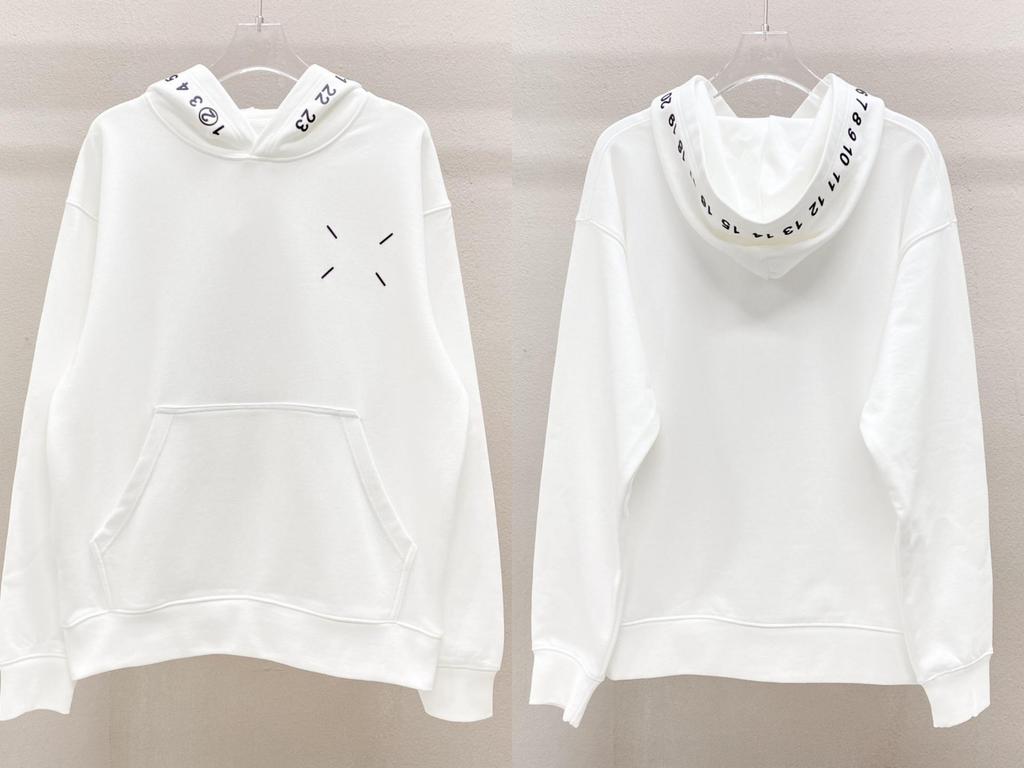 Autumn/Winter Cotton Terry Casual Hooded Sweatshirt - MM6 Minimalist Hoodie