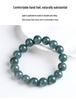 Blue Ice Jade Bracelet with A-Grade Natural Round Beads for Men and Women