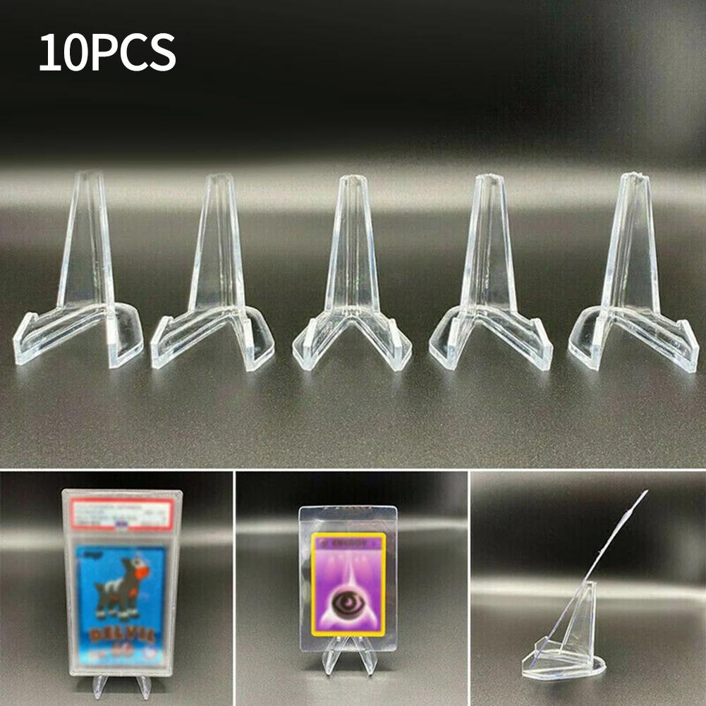 10pcs Clear Acrylic Coin Display Stand Holders Small Easel Rack  Card Commemorative Coin Capsule Holder Support Display Stand