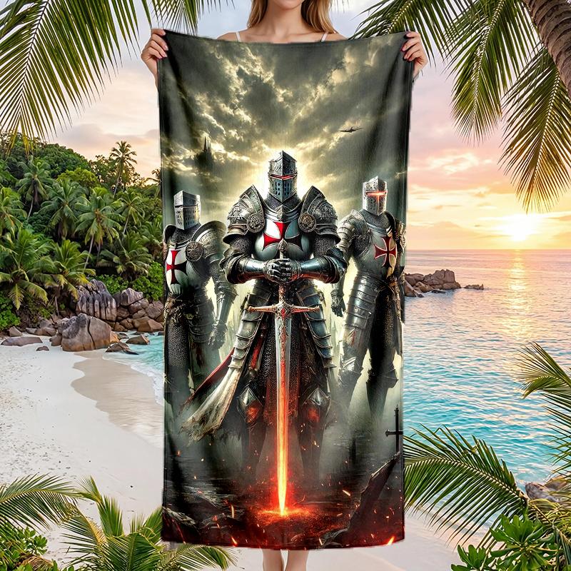 Cross Templars Knight Fashion Beach Towel: Ideal for Summer Adventures Soft, Absorbent and Quick Drying Suitable for Swimming and Bathing