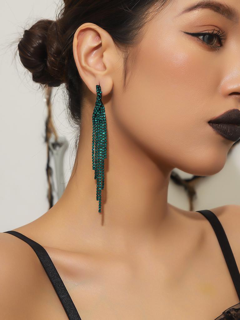 Fashion Versatile Super Flash Long Fringed Earrings