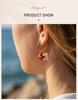 Ocean Starfish Turtle Fish Shell Charms Stainless Steel Hoop Earrings for Women Natural Stone Gravel Dangle Earrings Jewelry
