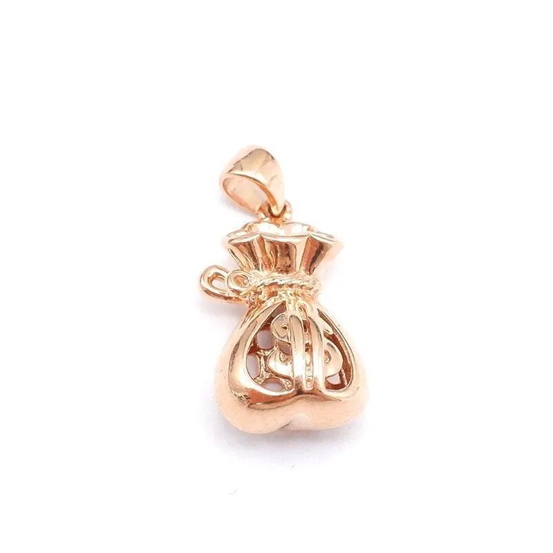 Purple Gold-Plated Rose Gold Money Bag Pendant, Simple And Fashionable Foreign-Style Women'S Color Gold Chain
