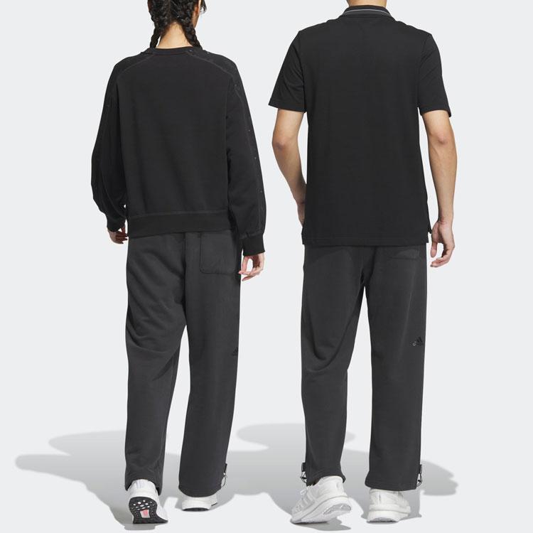 Adidas Letter Print Cuffed Loose Sports Pants Unisex Pants Black IK3504