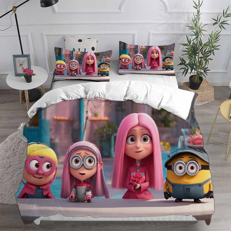 Despicable Me 4 Bedding Sets Comforter Quilt Bed Cover Duvet Cover Pillow Case 2-3 Pieces Sets Kids Adult Size