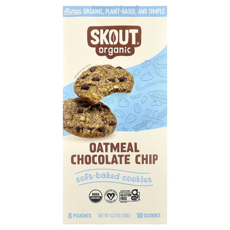 Soft-Baked Cookies, Oatmeal Chocolate Chip, 5 Pouches, 2 Cookies (24 g) Each