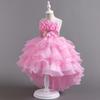 Girls Dress Flower Girl Tail Dress Organza Cake Princess Child Dress Wedding Pom Pom Dress  Little Girl's Favourite Dress Dresses