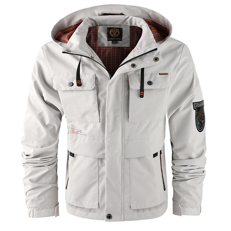 Jacket Print Hooded Jacket Men's Fashion Jacket Handsome Casual Hooded Jacket Trench Coat Hooded Jacket Jacket