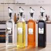 Large Capacity Square Glass Oil Pot - Auto Open/Close, Non-Drip, Leak-Proof Seasoning Bottle for Kitchen Use.