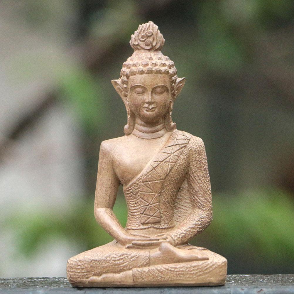 Resin Chinese Style Buddha Statue Garden Decoration Desktop Buddha Sculpture for Home Office Zen Indoor Outdoor Decoration