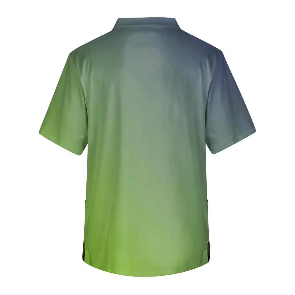 Men's Tie, Gradient Print Top | V,Neck With Pockets, Comfort Fit For ,Care & Daily Work