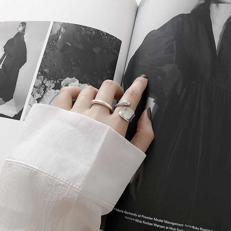 Minimalist Opening Glossy Line Ring INS Wind Niche Design Sense Fashion Hundred Match Adjustable Finger Ring Tide Finger Rings Geometric Party Jewelry