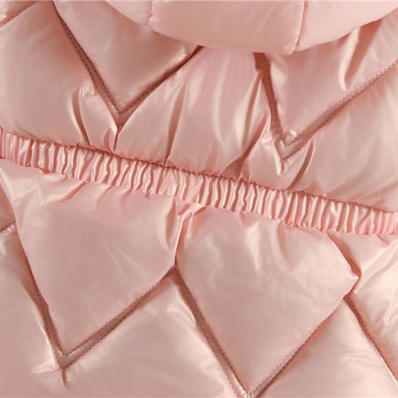 Girls Down Coats Children Thickened Fur Collar Hooded Jackets Kids Plush Velvet Warm Hooded Outerwear Toddler Parkas