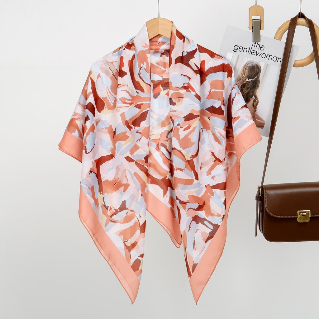 110cm Printed Cotton Square Scarf For Woman Muslim Hijabs Shawls Fashion Soft Wraps Ladies Neckerchief Female Handkerchief
