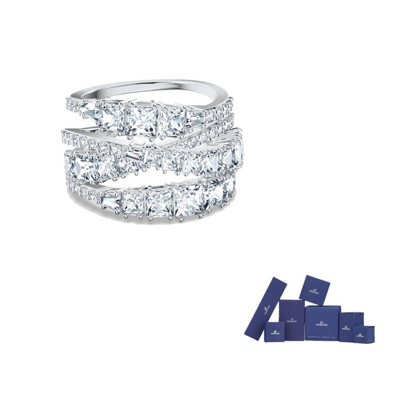 Swarovski Twist Wrap crystal-embellished ring 50-Original brand box (color random)
