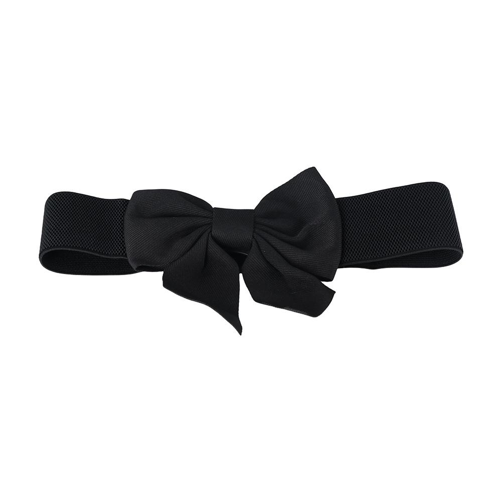 Elegant Wide Side Elastic Vintage Korean Belt Large Bow Dress Decoration Women Waistbands