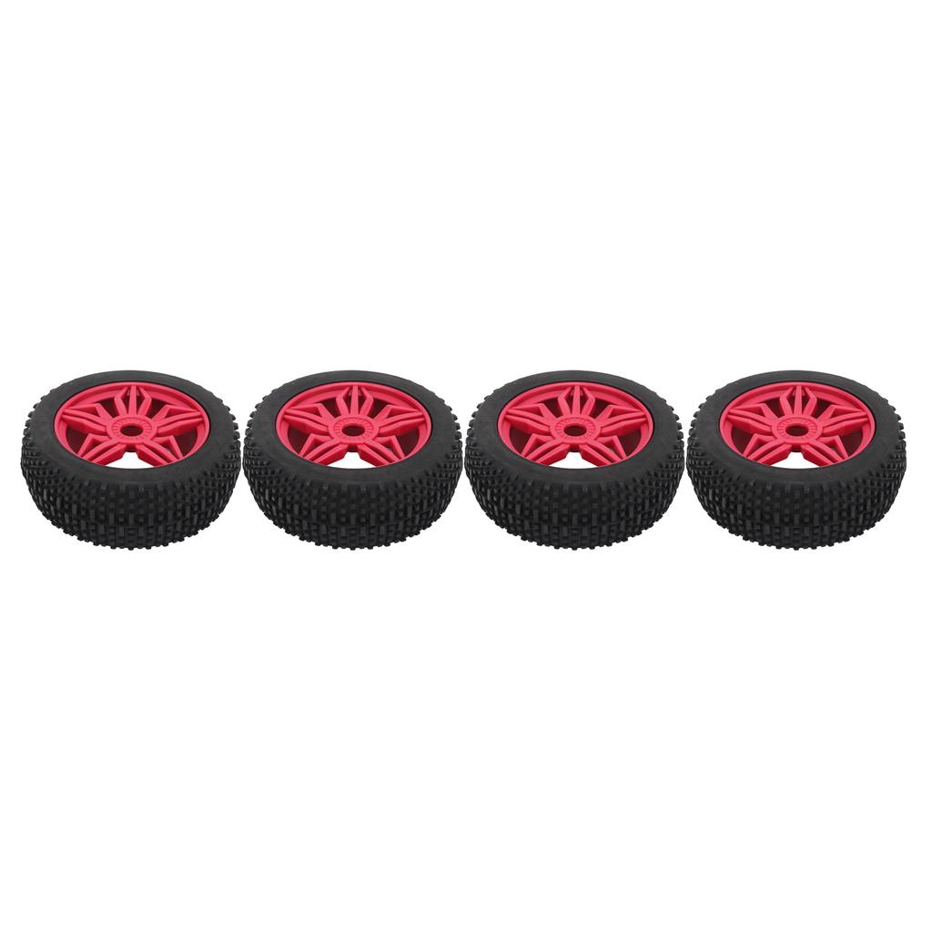 4PCS Remote Control Car Tires Stable Grip Strong Cushioning Uneven Texture Thickening Universal for 1 8 RC Car Red
