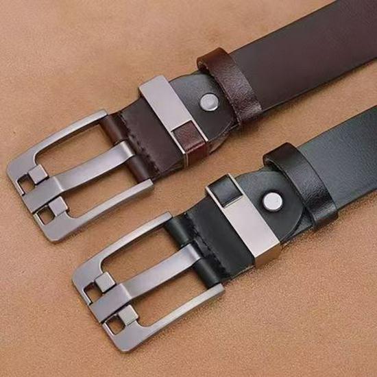 Men's Retro Leather Cowhide Pin Buckle Belt