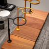 Hand brewed coffee rack aluminum alloy fit different size filter cup ware sets wood base adjustable height engraving