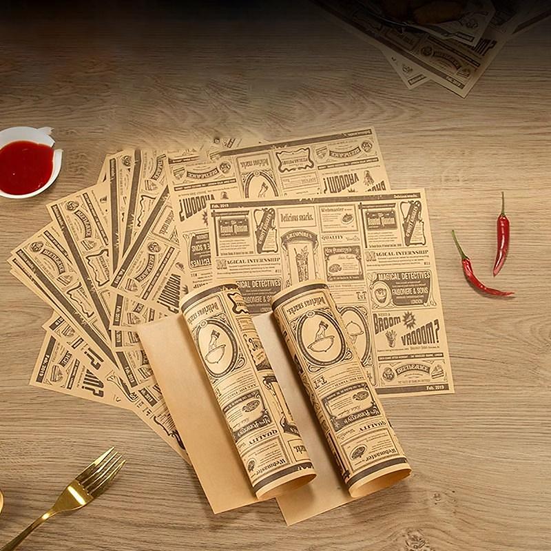 20 Adet Deli Kağıt Yaprakları Yağ Geçirmez Sandviç Kağıdı Sarma Mumlu Kağıtlar Ekmek Sarmak İçin Dekorasyon Aletleri Mutfak Pastacılık Aksesuarları