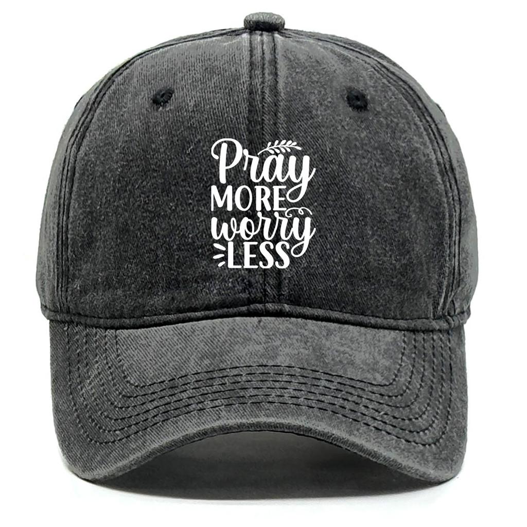"BETE MEHR SORGE DICH WENIGER" Aufdruck Snapback Baseballkappe, Trucker-Kappe Einfarbig Stilvolle Kopfbedeckung Rohkrempe Verstellbare Baseballkappe
