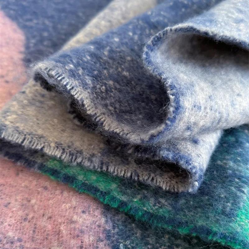 Winter Fashionable Scarf for Woman 210*40cm Simple Color Block Large Scarf Warm Windproof Scarves