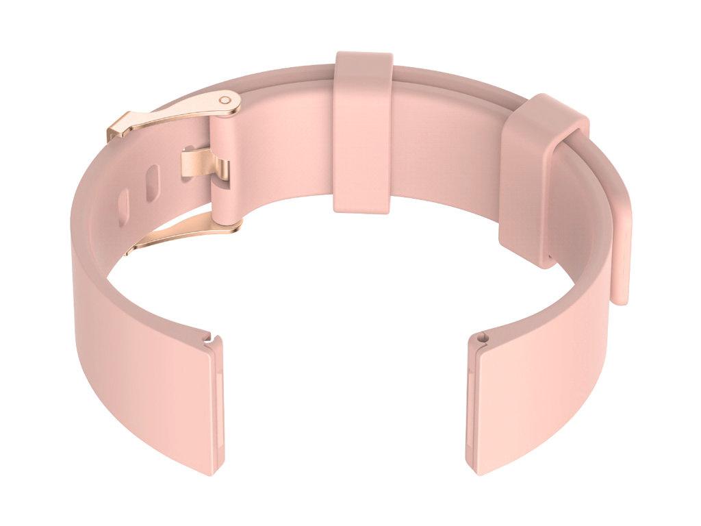 Pasek Gumowy Do Zegarka U15 - Różowy/Rosegold - 22Mm
