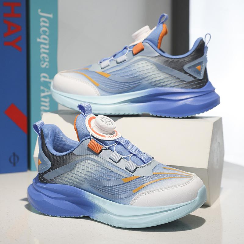 Boys mesh breathable sneakers 2025 rotating dunk sneakers spring and autumn middle age children lightweight girls running shoes