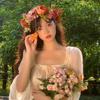 Forest-Style Simulated Garland High-End Super Fairy Flower Headdress Scenic Atmosphere Photo-Taking Headband