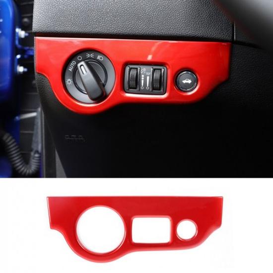 Red Interior Headlight Switch Button Decor Cover Trim For Dodge Challenger 2015+