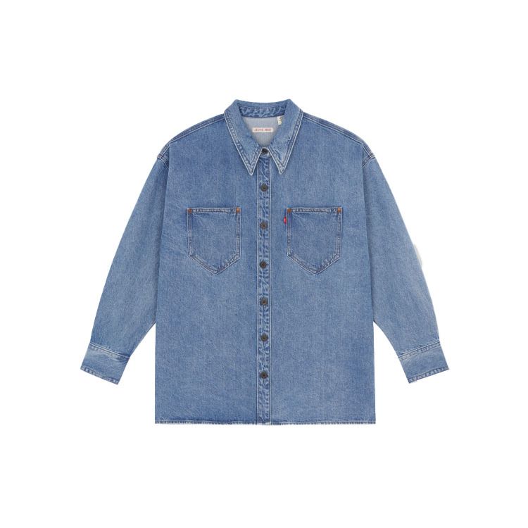 

Levis Простая Повседневная Джинсовая Рубашка с Длинным Рукавом Женские рубашки Синяя A2673-0000 XXS